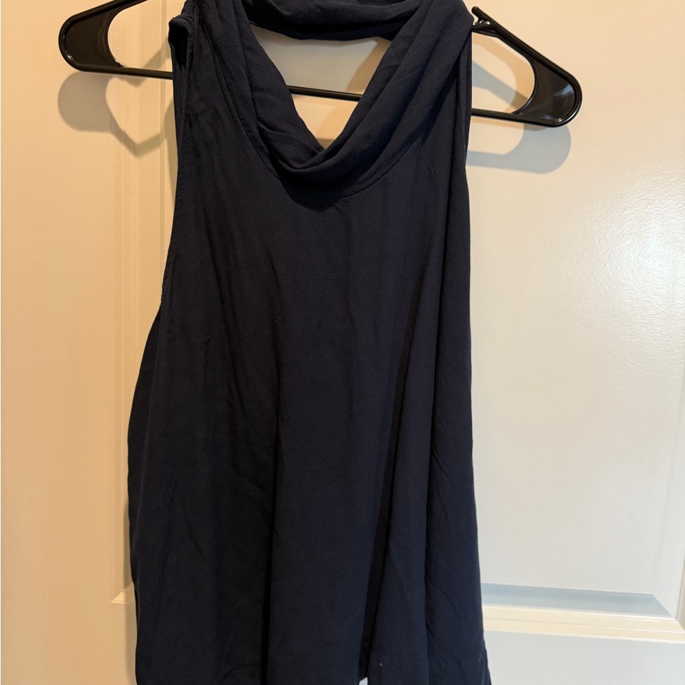 Free People Navy Sleeveless Tank Top